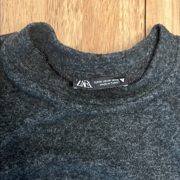 Zara Black Long Sleeve Top with Rhinestone Accents - Picture 2 of 3